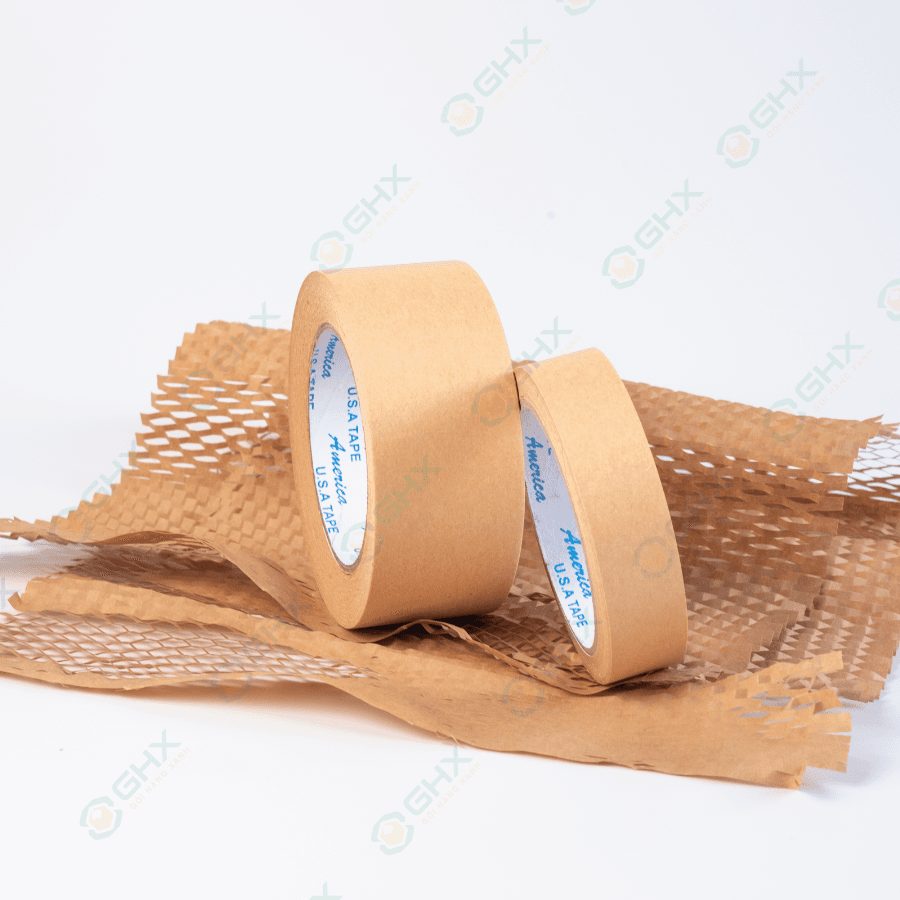 Băng keo giấy kraft Da Bò Đài Loan 24mm x 22m